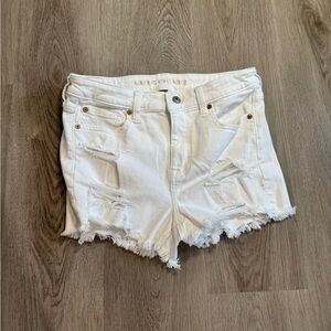 American Eagle Outfitters White Frayed Jean Shorts – Size 10